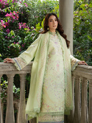 MU-13 | 3 PC Unstitched Suit Embroidered Lawn Amaya By Mahnur