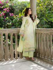 MU-13 | 3 PC Unstitched Suit Embroidered Lawn Amaya By Mahnur