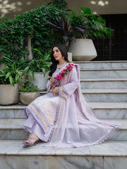MU-14 | 3 PC Unstitched Suit Embroidered Lawn Amaya By Mahnur