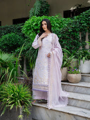 MU-14 | 3 PC Unstitched Suit Embroidered Lawn Amaya By Mahnur