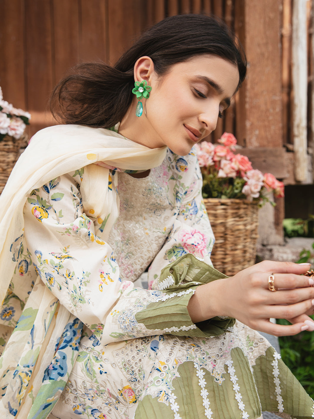 WG - 02 | 3Pc Unstitched Lawn Suit Whimsical Garden By Celts