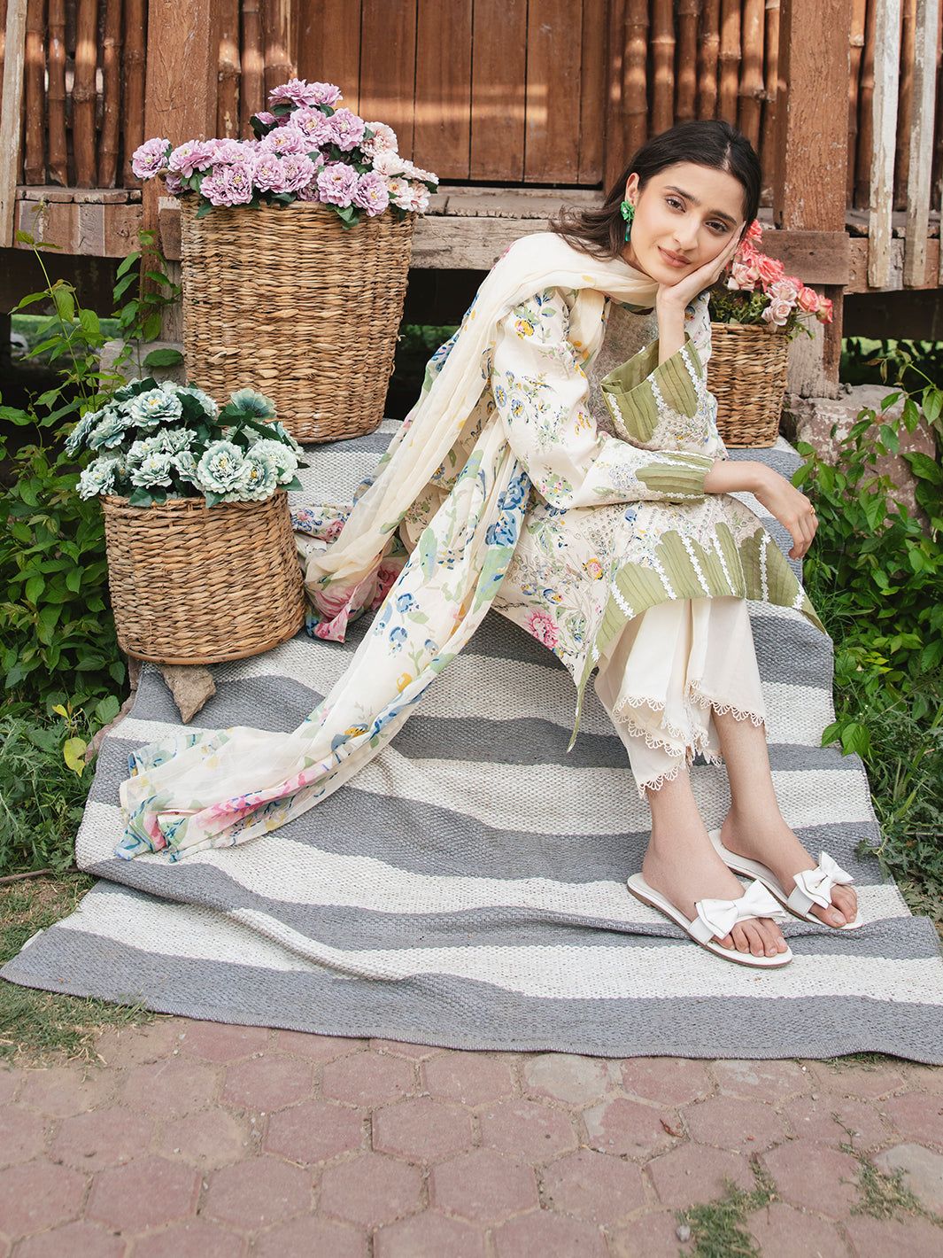 WG - 02 | 3Pc Unstitched Lawn Suit Whimsical Garden By Celts