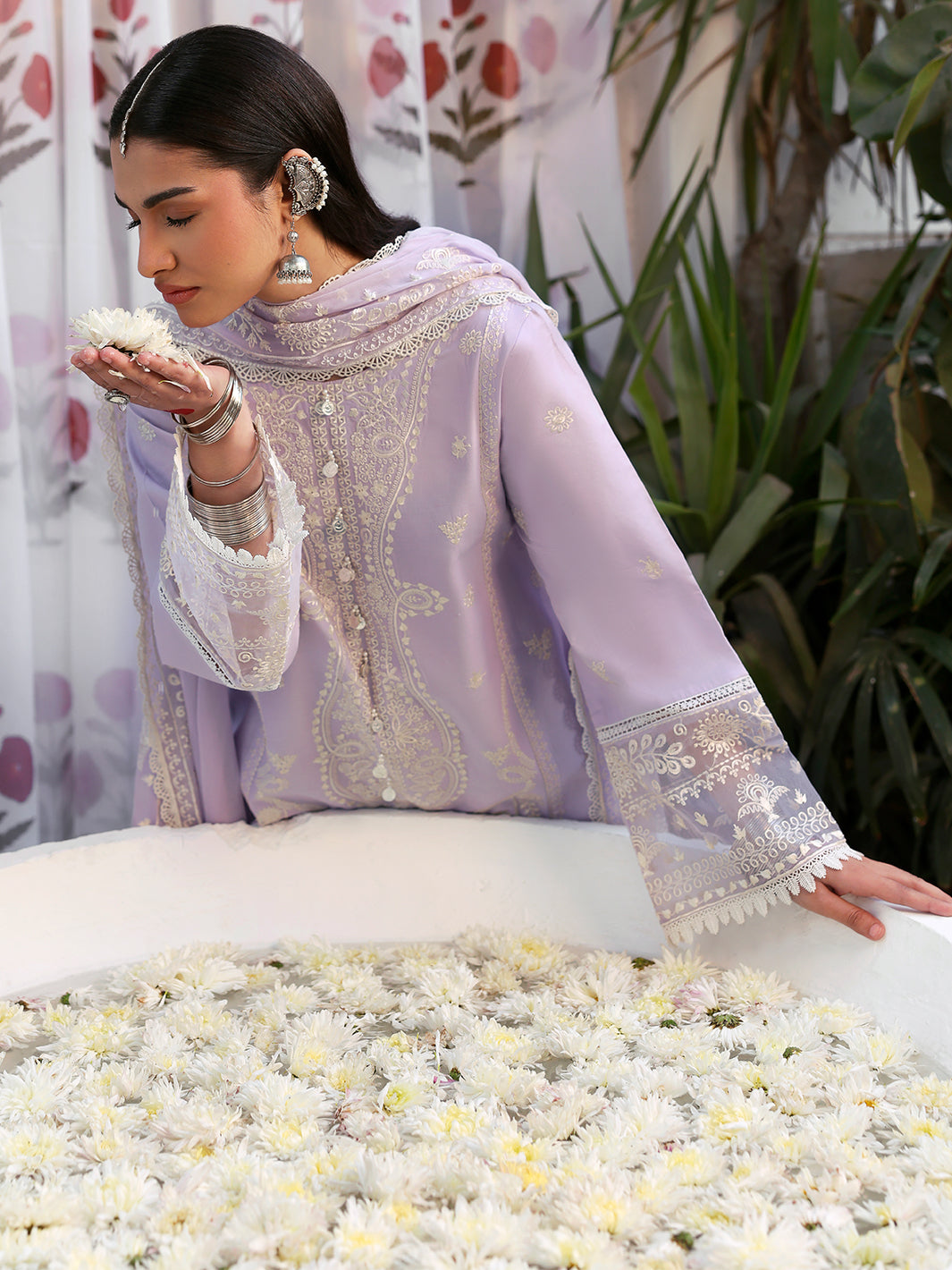 Zarminay | 3 PC Unstitched Suit Embroidered Lawn Aangan By Mahnur