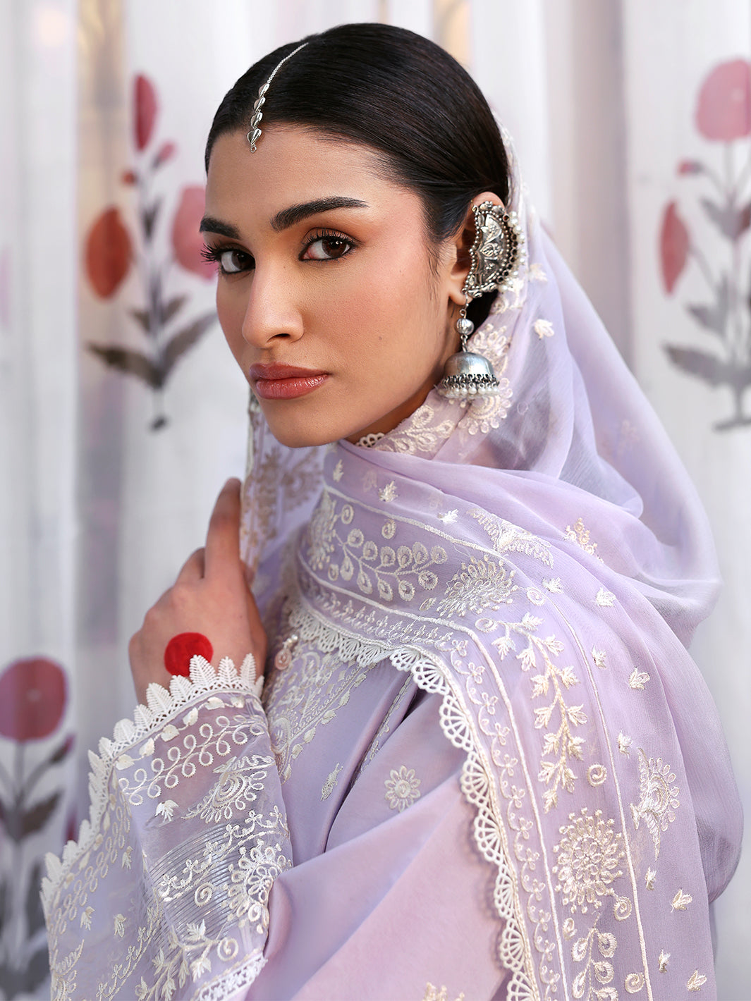 Zarminay | 3 PC Unstitched Suit Embroidered Lawn Aangan By Mahnur
