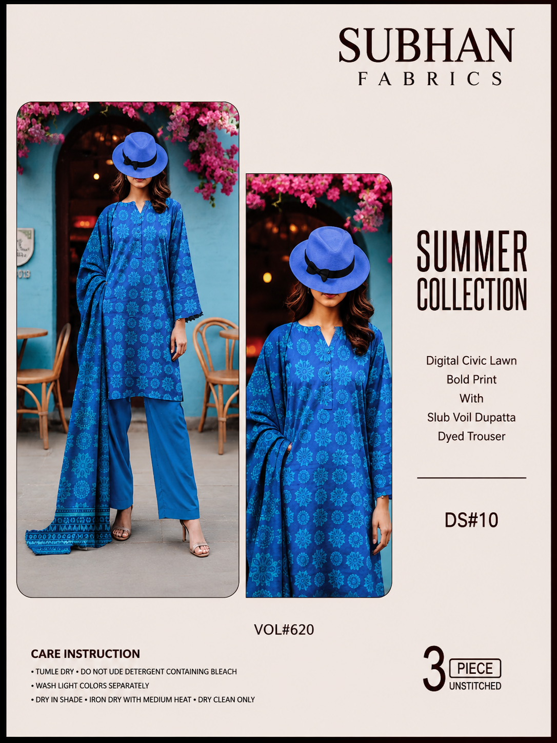 Ladies Digital Lawn Printed 3 Piece - Unstitched