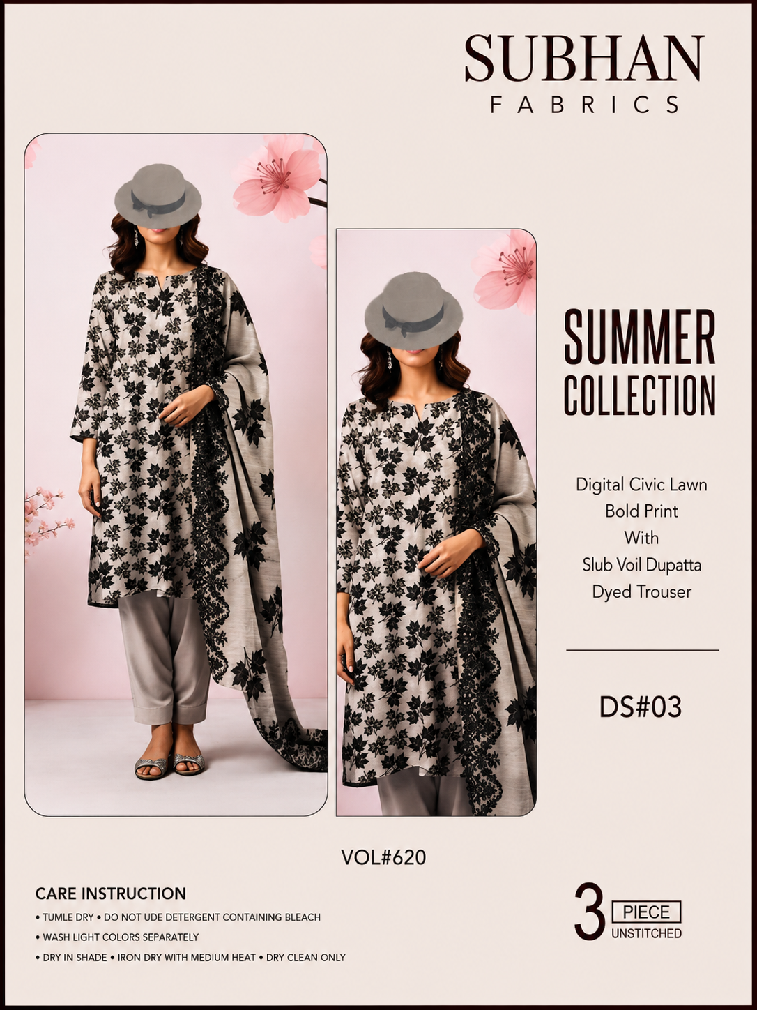 Ladies Digital Lawn Printed 3 Piece - Unstitched