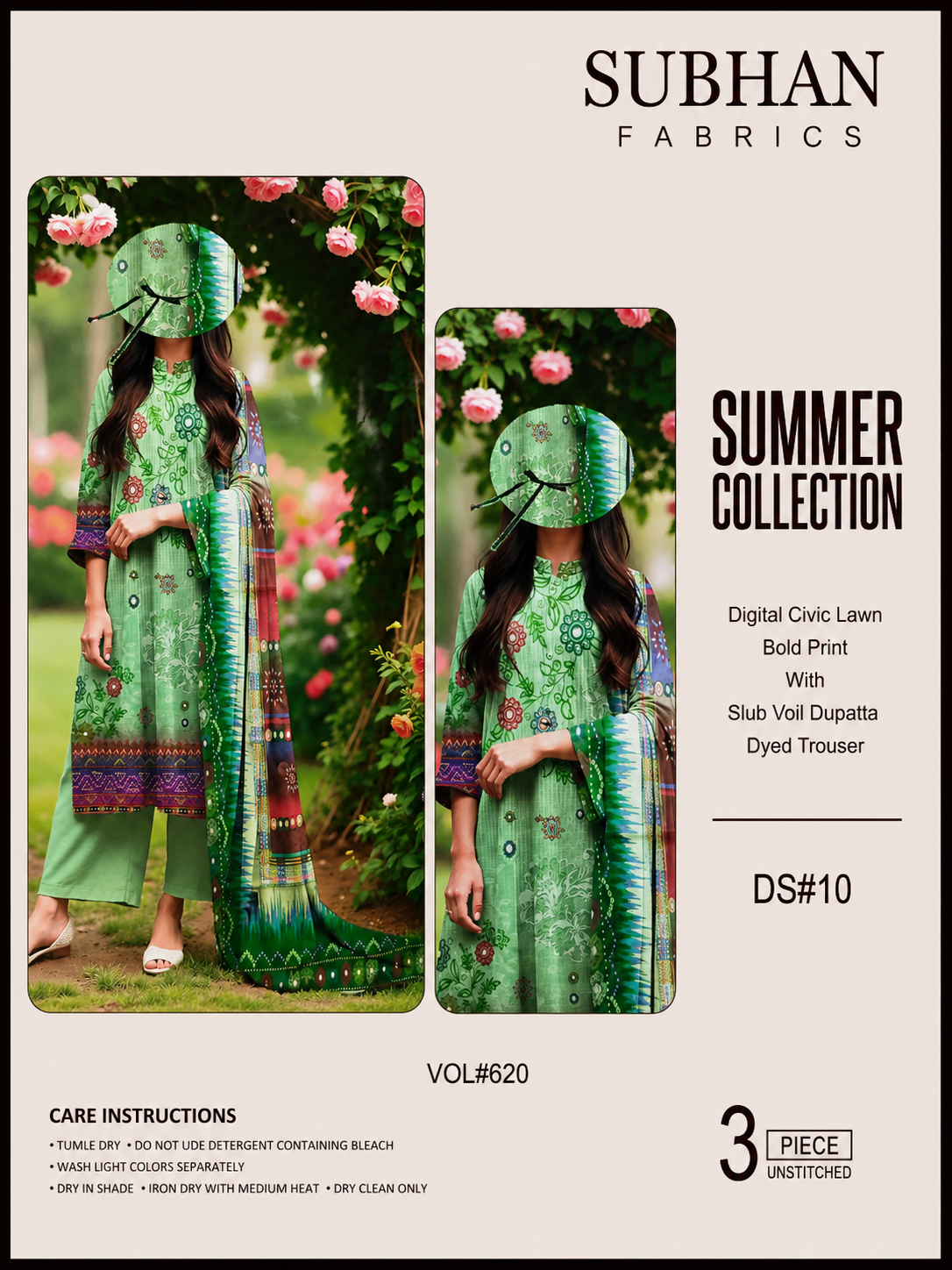 Ladies Digital Lawn Printed 3 Piece - Unstitched