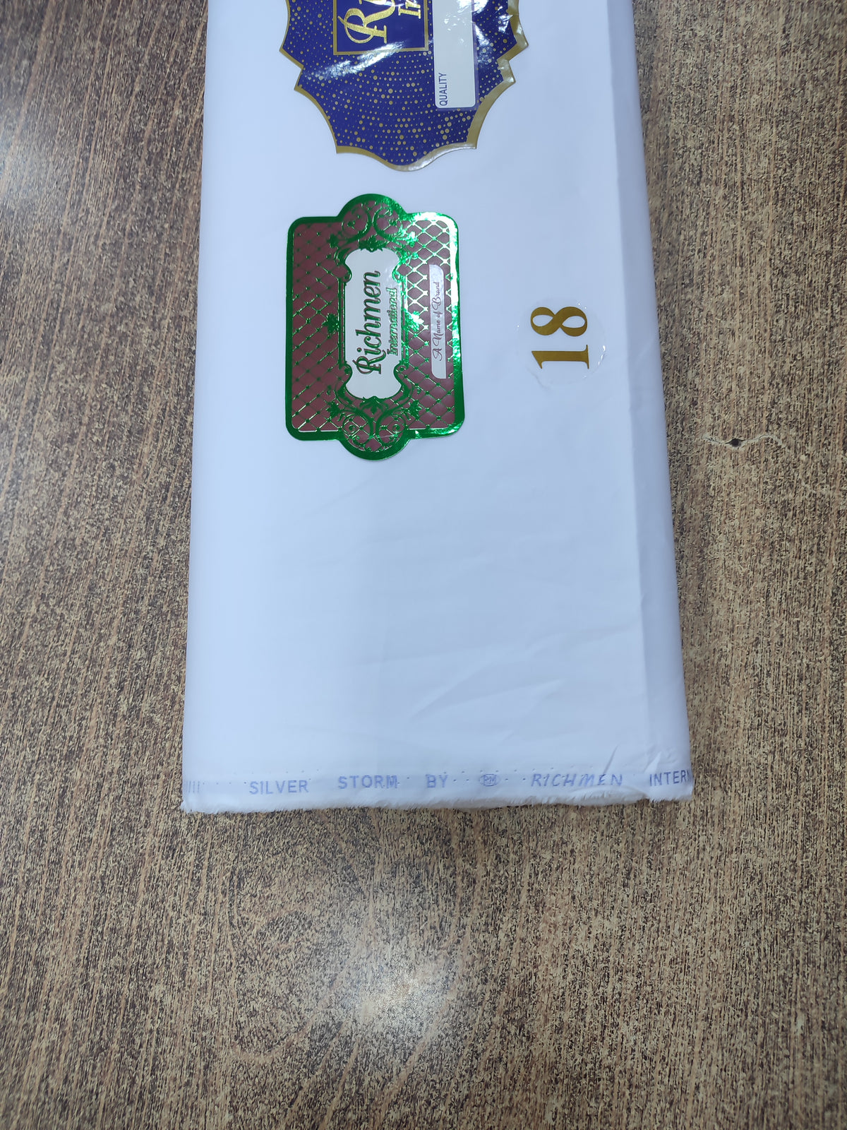 Silver Storm Latha Finish Cotton By Richmen International Special White