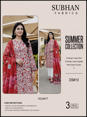Ladies Digital Lawn Printed 3 Piece - Unstitched