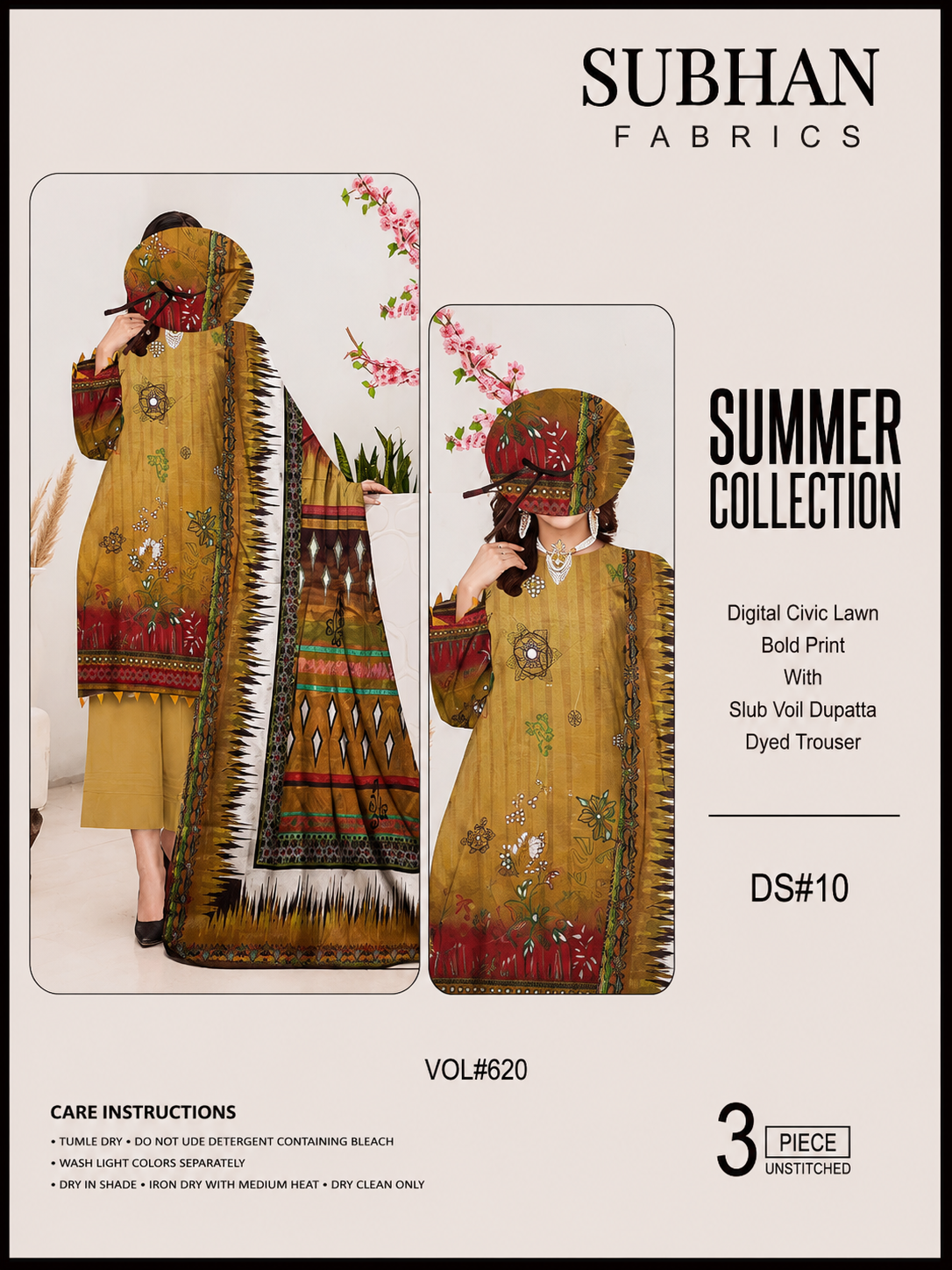 Ladies Digital Lawn Printed 3 Piece - Unstitched