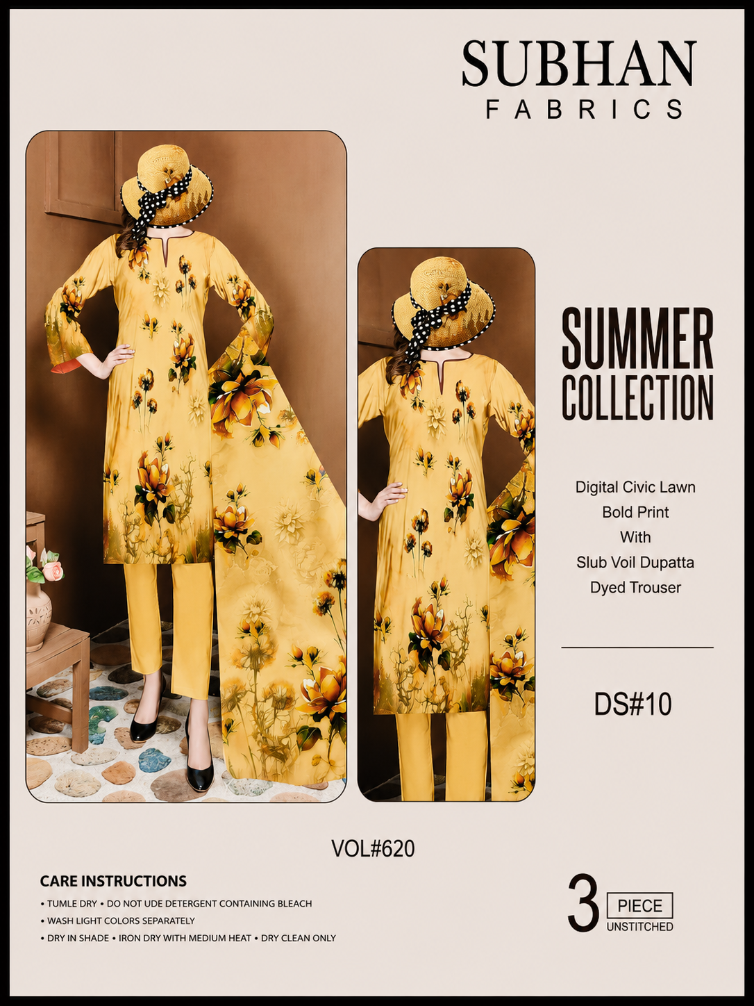 Ladies Digital Lawn Printed 3 Piece - Unstitched