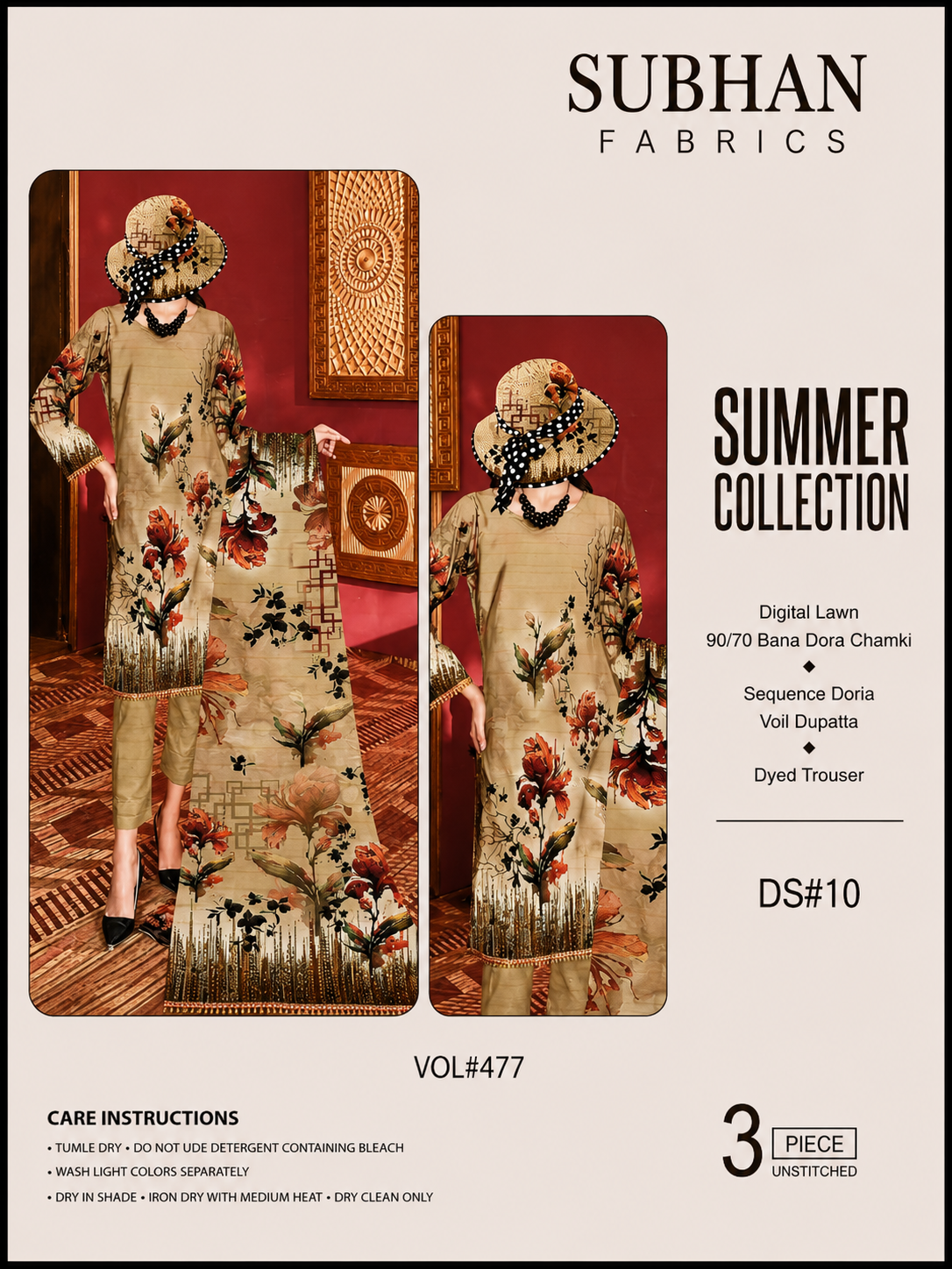 Ladies Digital Lawn Printed 3 Piece - Unstitched