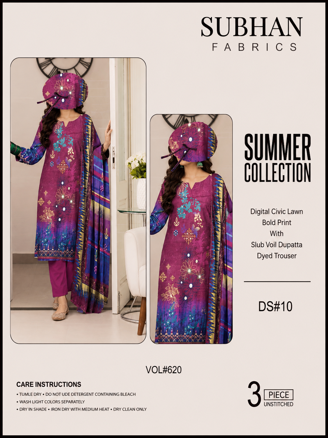 Ladies Digital Lawn Printed 3 Piece - Unstitched