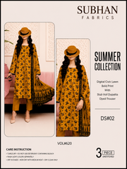 Ladies Digital Lawn Printed 3 Piece - Unstitched