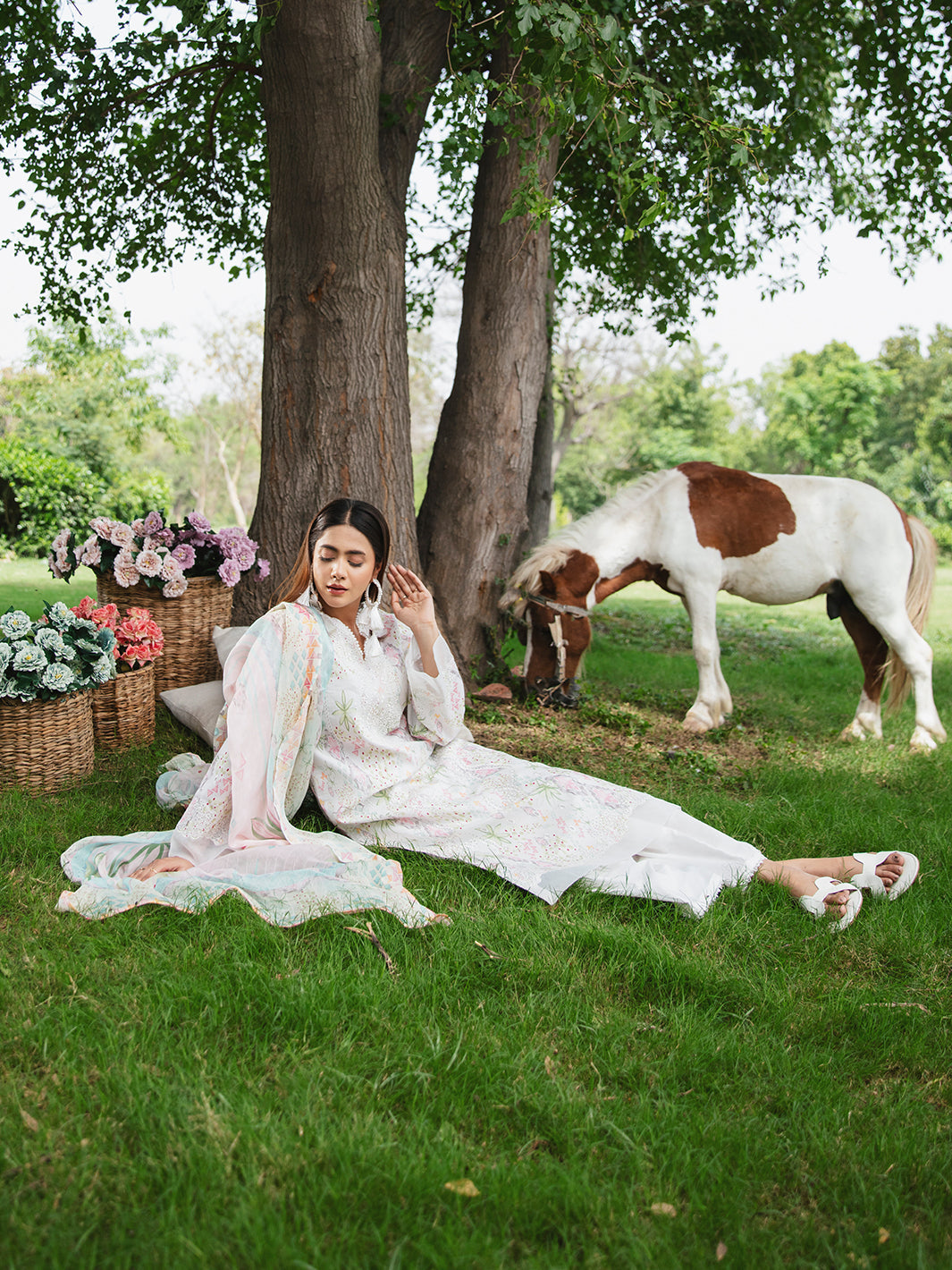 WG - 06 | 3Pc Unstitched Lawn Suit Whimsical Garden By Celts