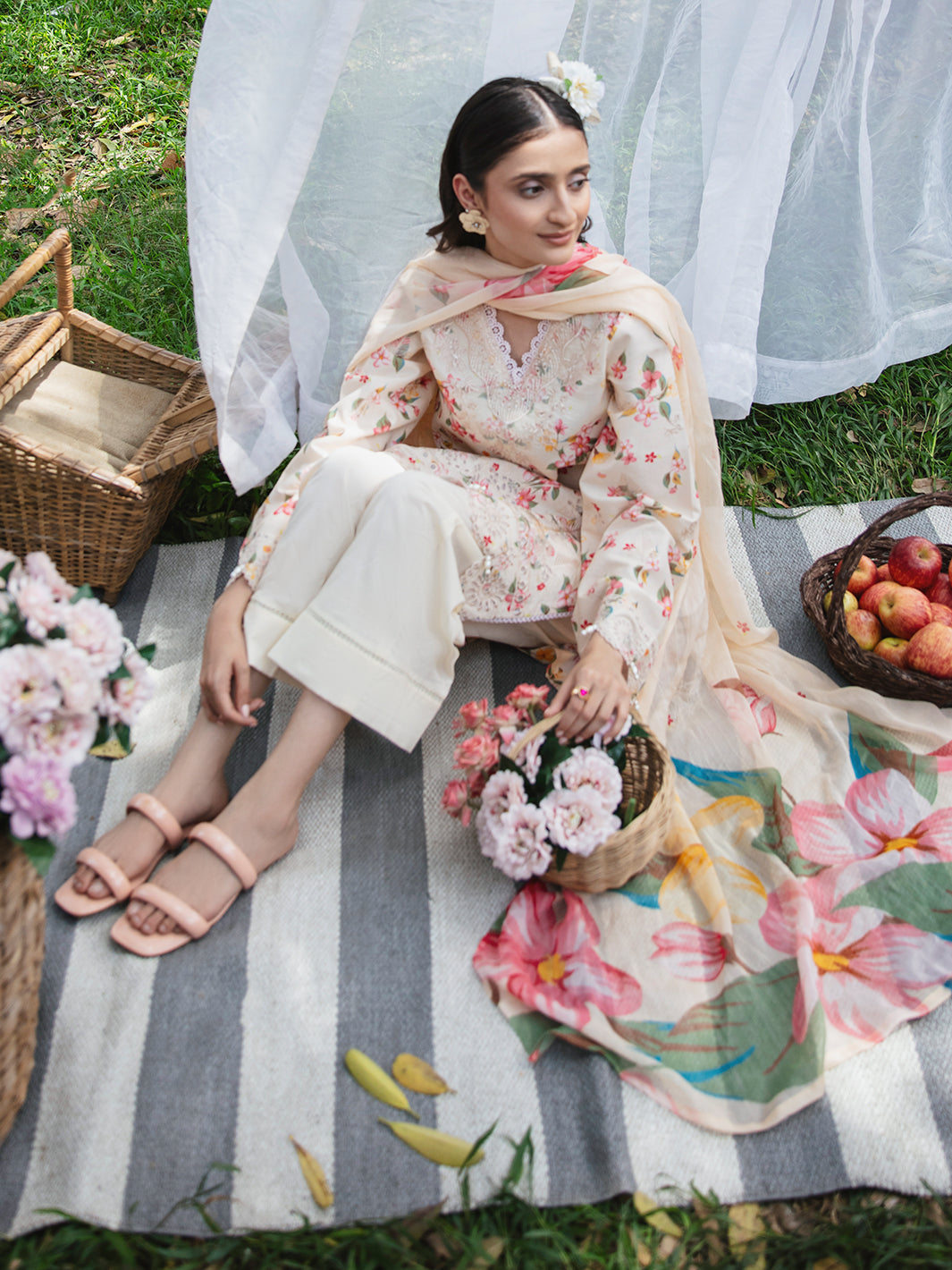 WG - 10 | 3Pc Unstitched Lawn Suit Whimsical Garden By Celts